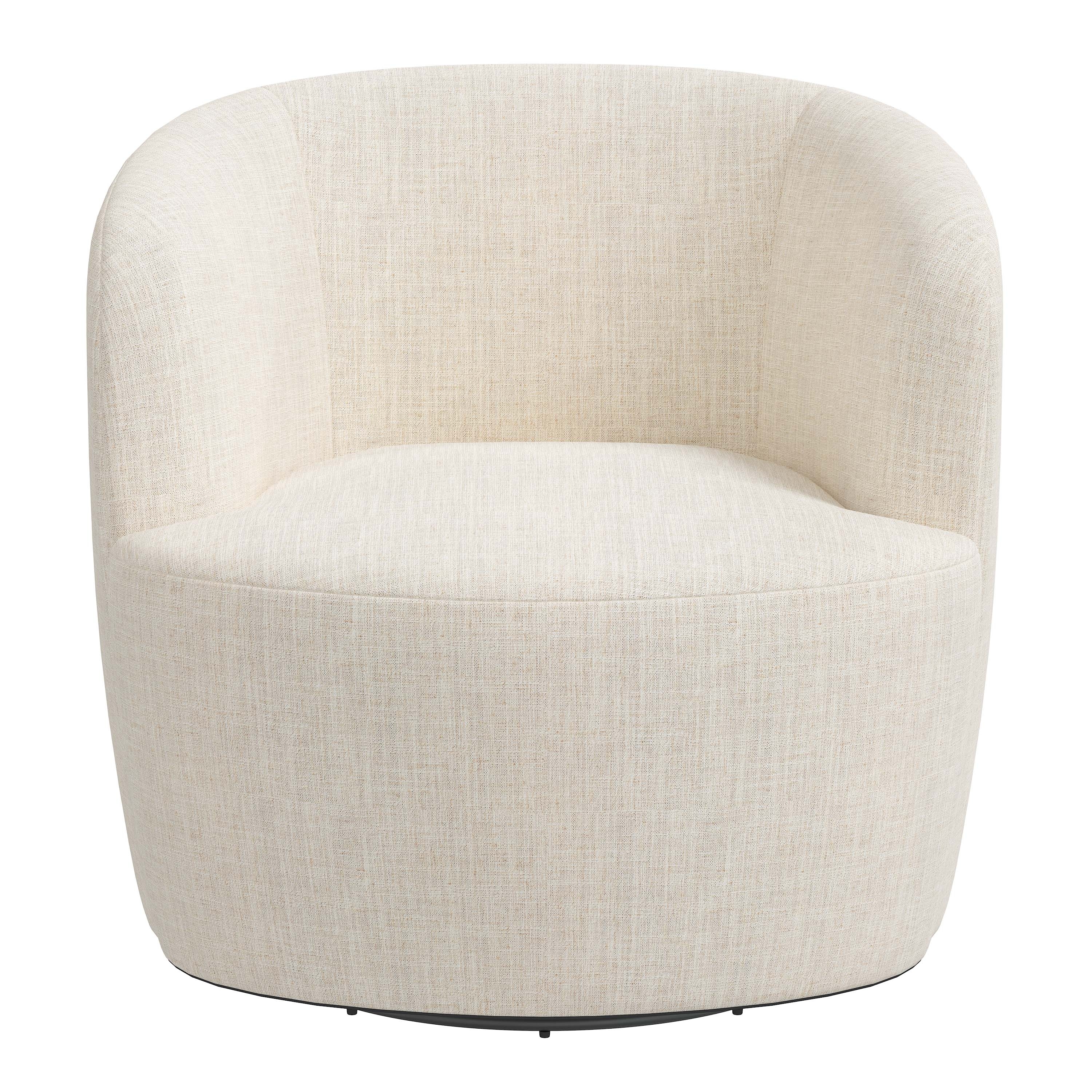 Hannah Swivel Chair - Talc Linen - Image 2