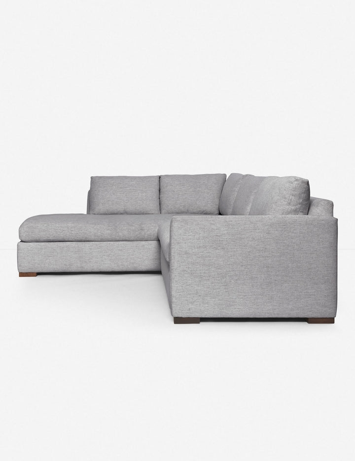 Callahan Bumper Sectional Sofa, Light Gray, Left Facing - Image 2