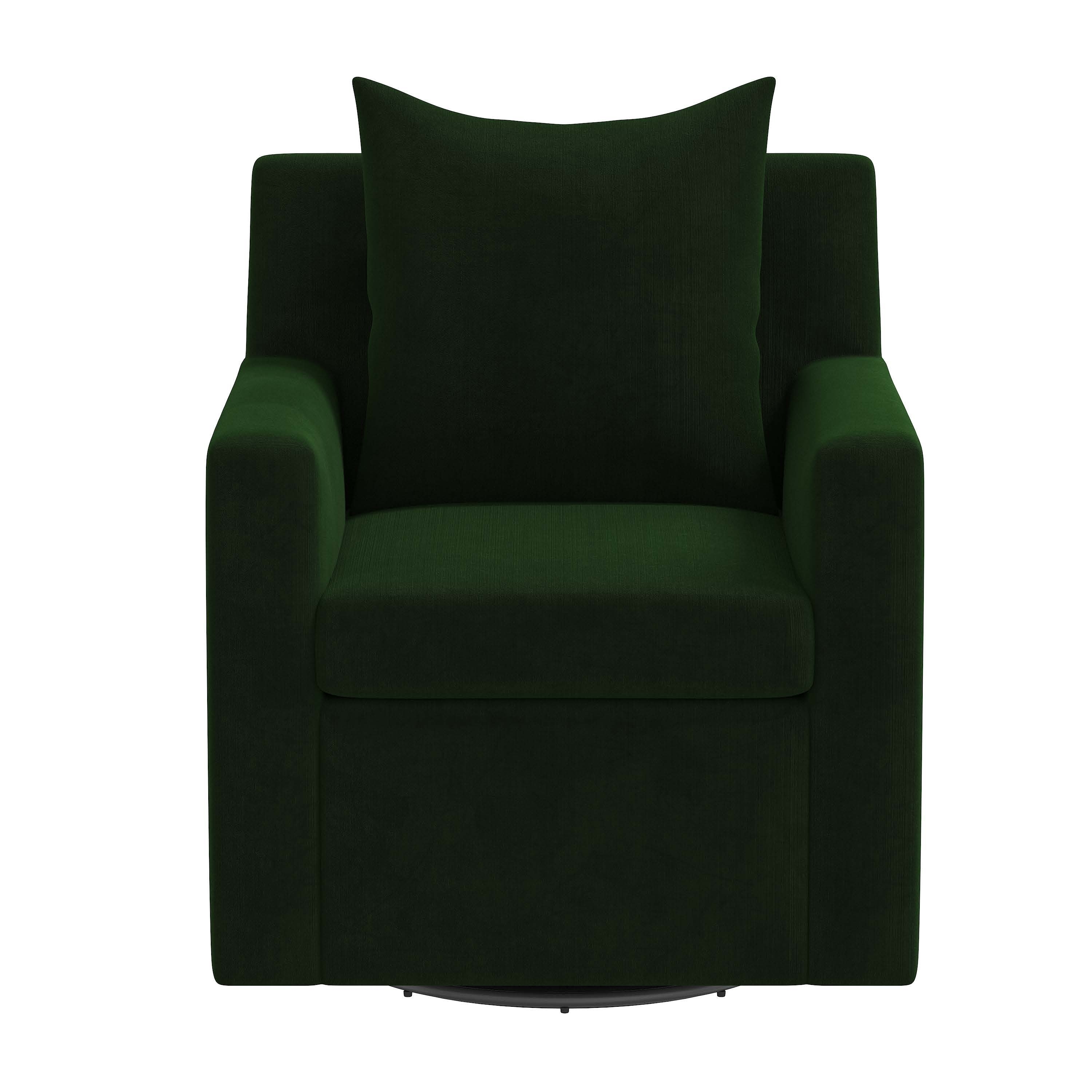 Elena Swivel Chair - Emerald Velvet - Image 1