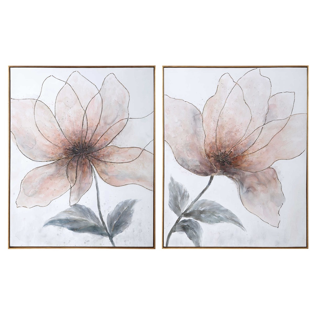 VANISHING BLOOMS HAND PAINTED CANVASES, S/2 - Image 1