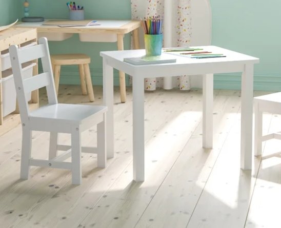 Regni Kids Rectangular Play Table and Chair Set - Image 1