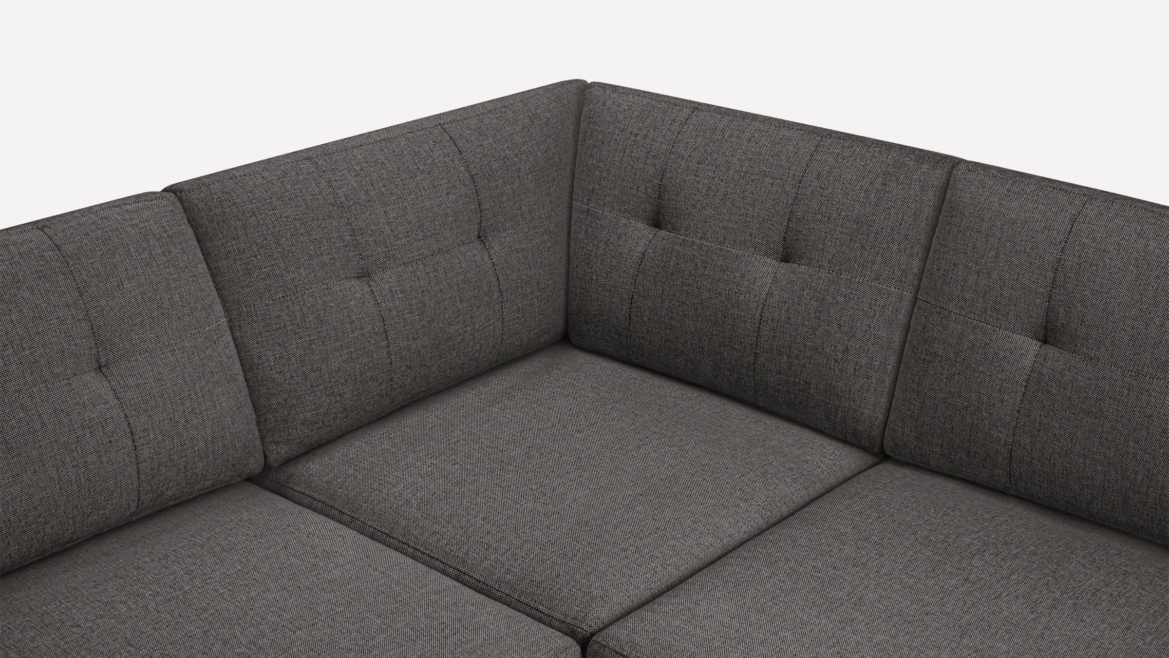 Nomad 6-Seat Corner Sectional with Chaise in Charcoal, Leg Finish: WalnutLegs - Image 2