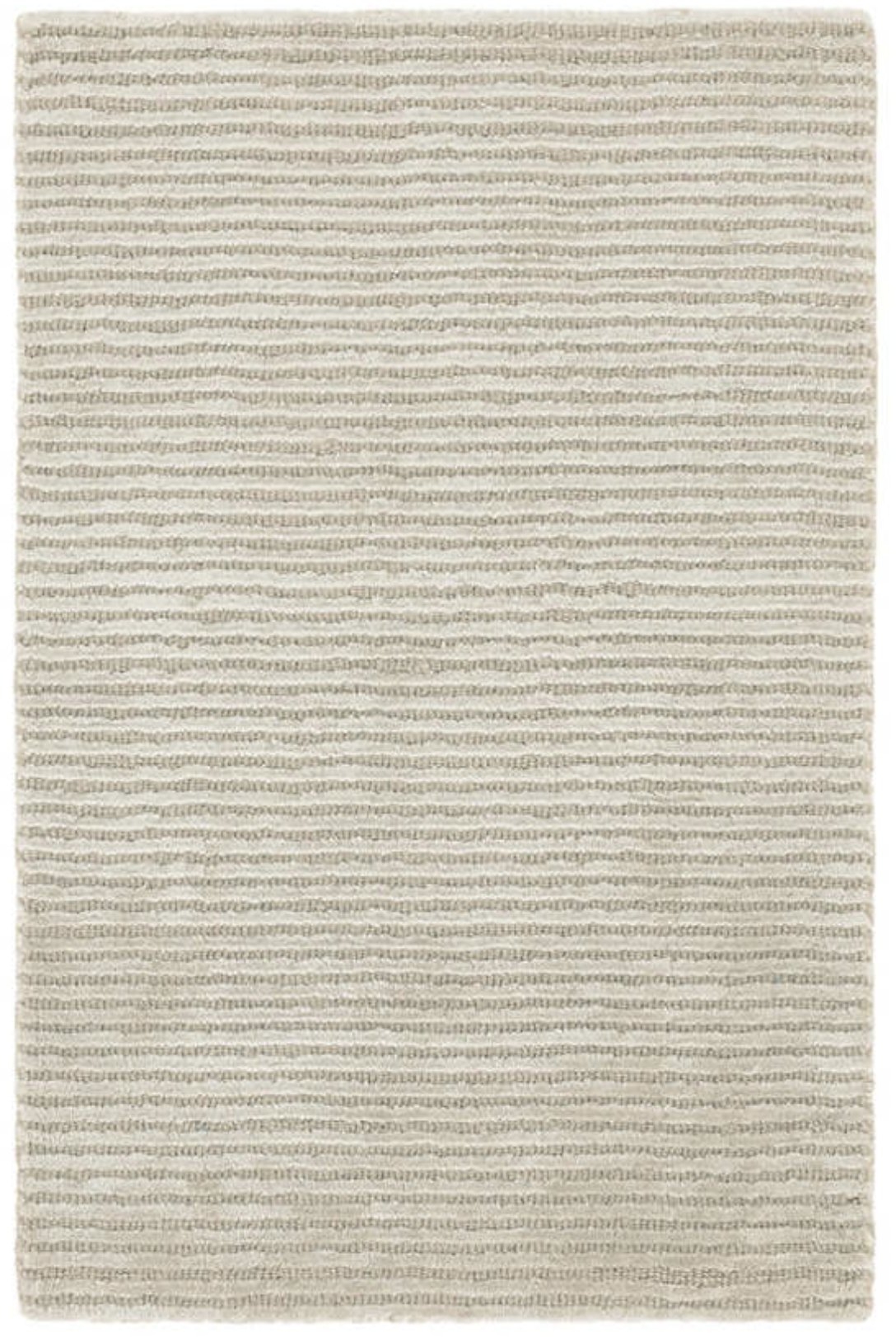 CUT STRIPE SILVER VISCOSE HAND KNOTTED RUG 9'x12' - Image 0