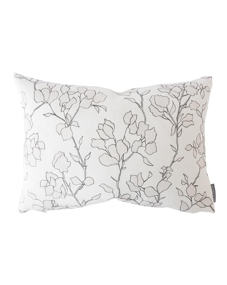 BLAIR SKETCHED FLORAL PILLOW COVER WITHOUT INSERT, 12" x 24" - Image 0