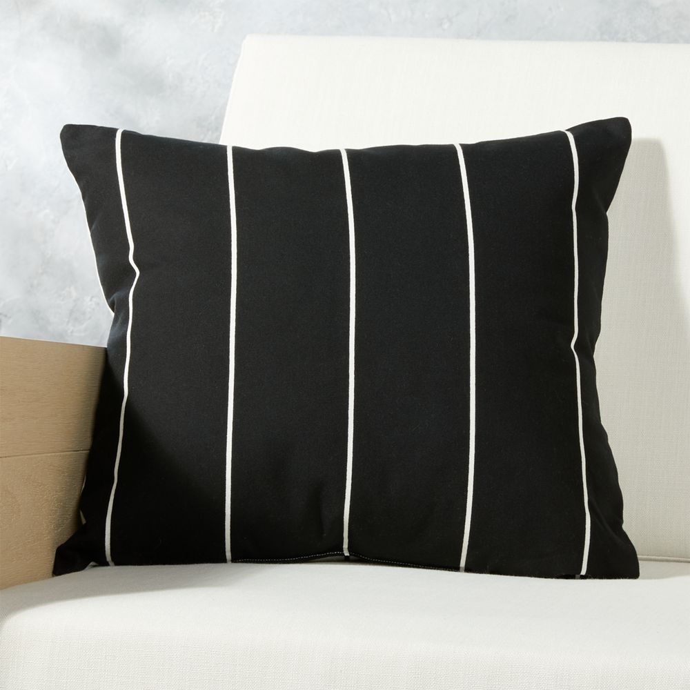 20" Pinstripe Reversible Jacquard Outdoor Pillow - Image 1