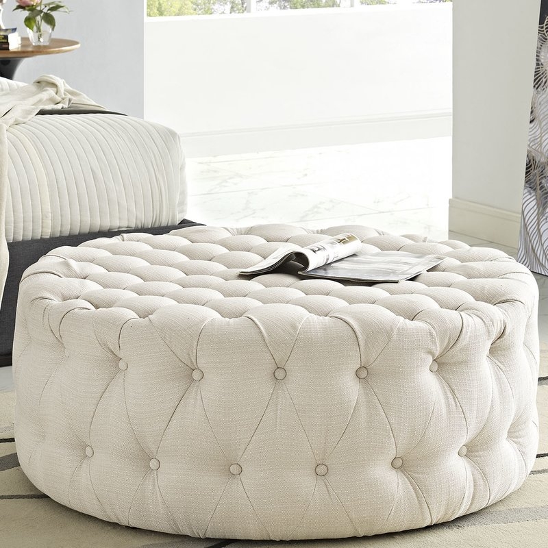 Amour Cocktail Ottoman, Beige - Image 0
