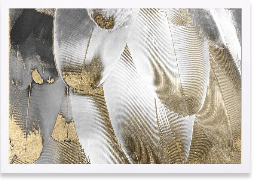 'Royal Feathers Abstract Art' Wrapped Canvas Print - Image 0