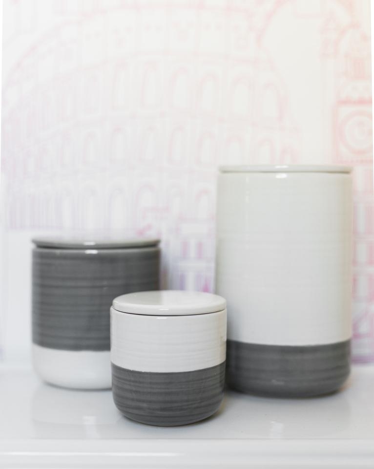 WHITE & GRAY CANISTER, SMALL - Image 2
