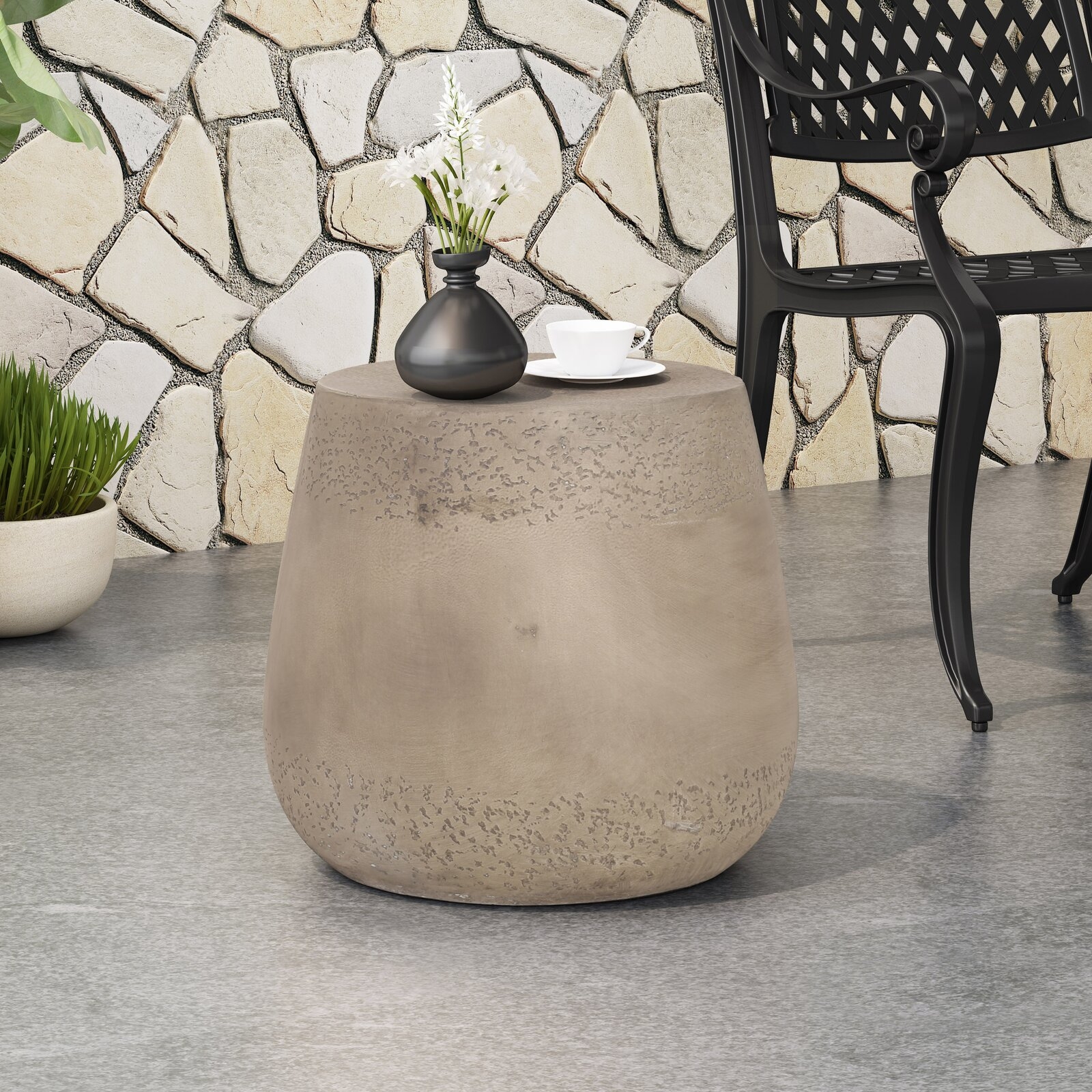 Belmaris Stone/Concrete Side Table - Image 1