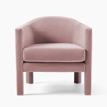 Isabella Upholstered Chair, Poly, Astor Velvet, Dusty Blush - Image 3