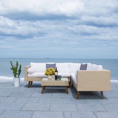 Chicago Outdoor 4 Piece Sectional Seating Group with Cushions - Image 1