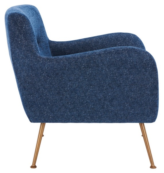 Tilbrook Arm Chair - Navy / Gold - Safavieh - Image 5