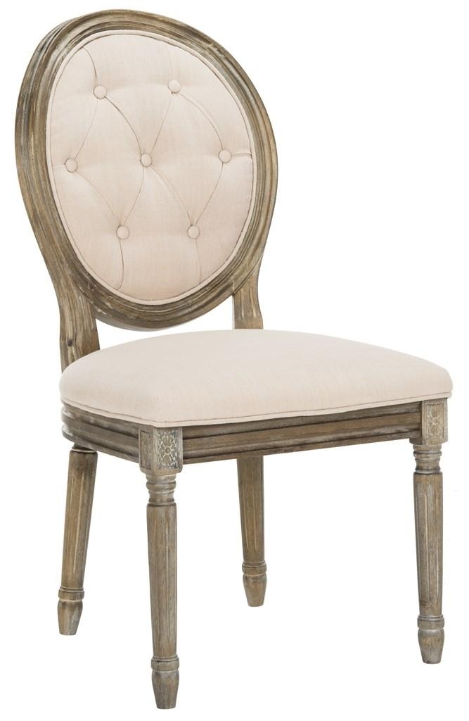 Holloway Tufted Oval Side Chair  - Beige/Rustic Oak - Arlo Home - Image 3