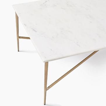 Neve Rectangle Coffee Table, White Marble - Image 3