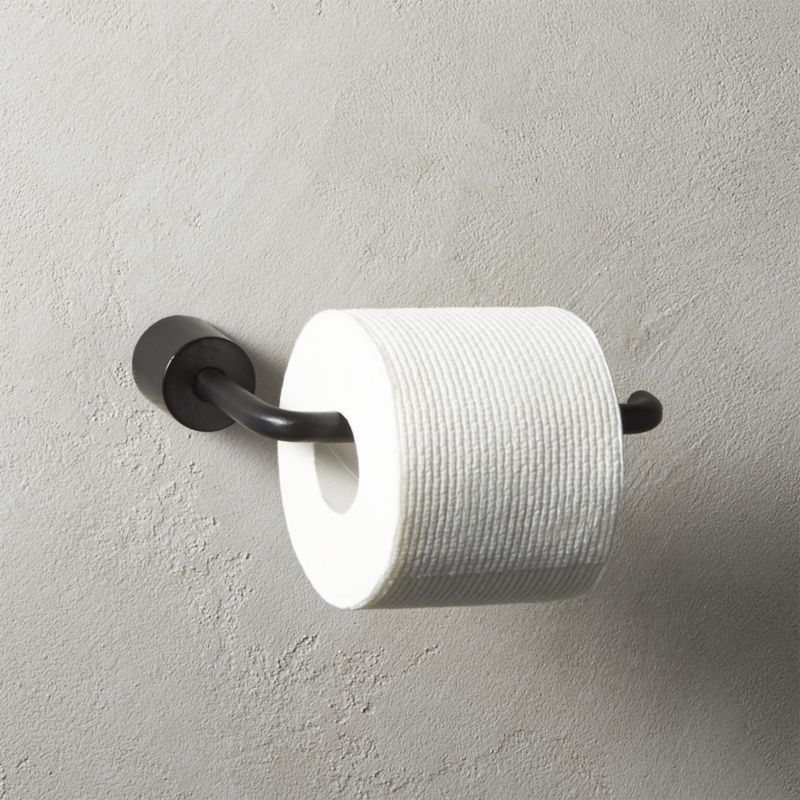 Rough Cast Black Toilet Paper Holder - Image 1