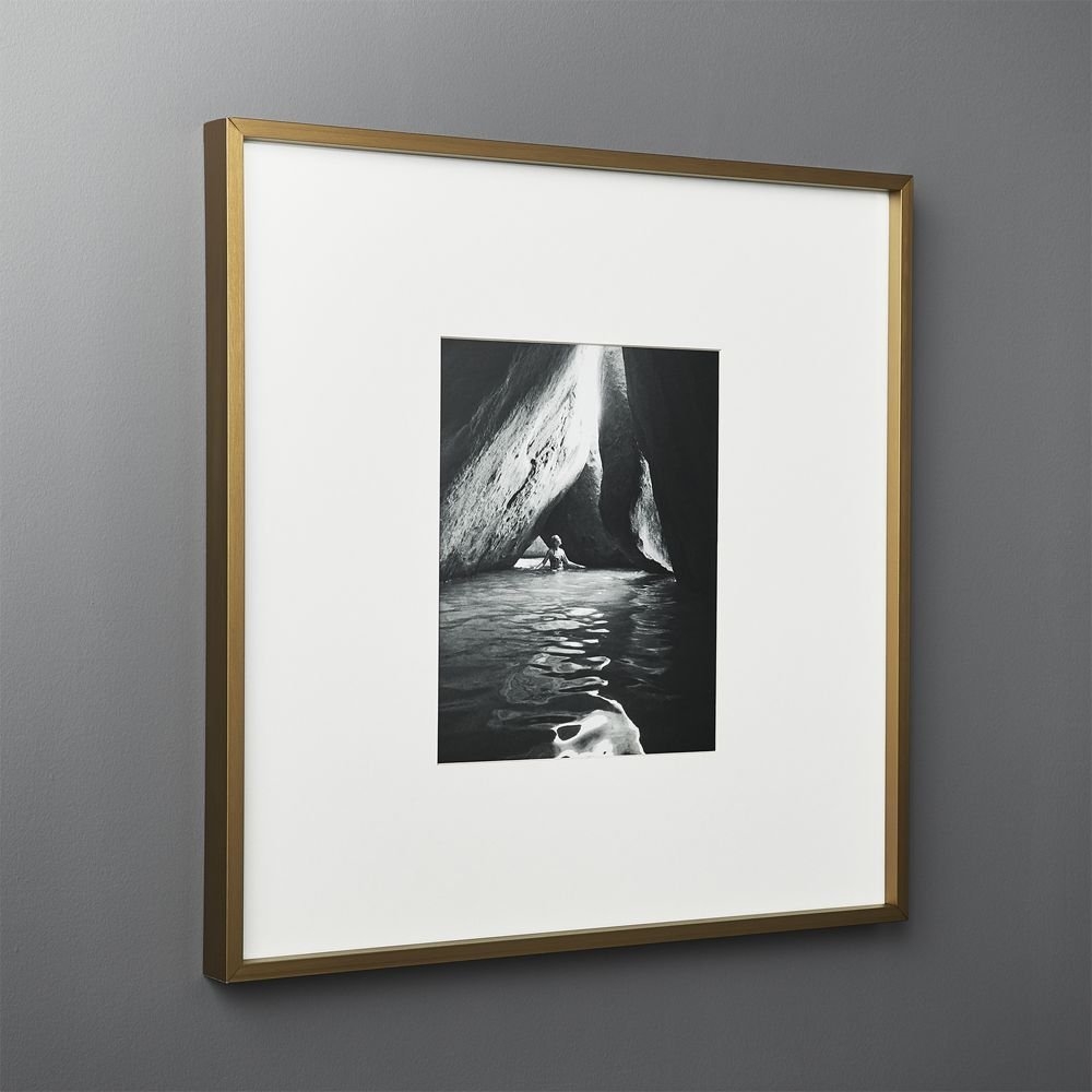 Gallery Brass Frame with White Mat 8x10, Restock in mid july, 2023. - Image 0