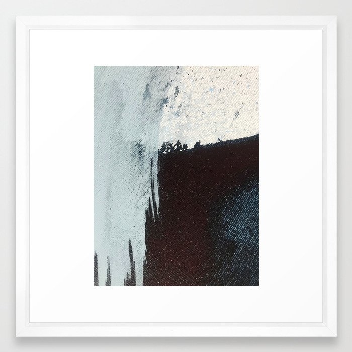 Like A Gentle Hurricane [3]: A Minimal, Abstract Piece In Blues And White By Alyssa Hamilton Art Framed Art Print by Alyssa Hamilton Art - Scoop Black - MEDIUM (Gallery)-22x22 - Image 0