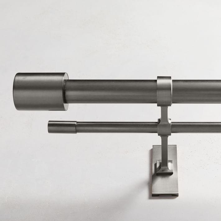Oversized Adjustable Metal Double Rod, 48"-88", Gunmetal - Image 0
