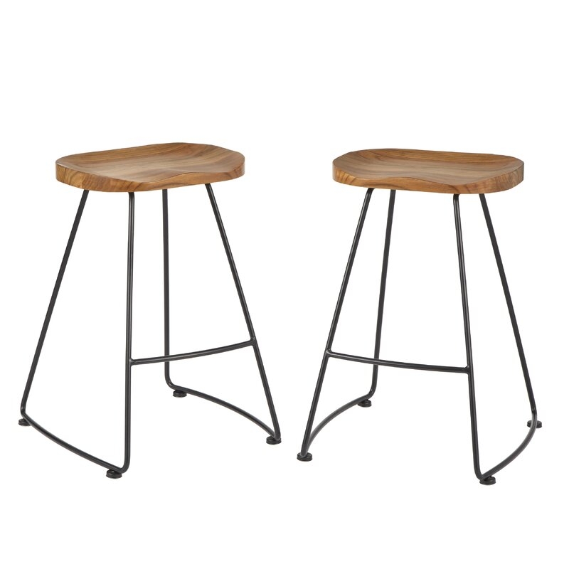 Bussard Solid Wood Bar & Counter Stool (Set of 2) - Image 1