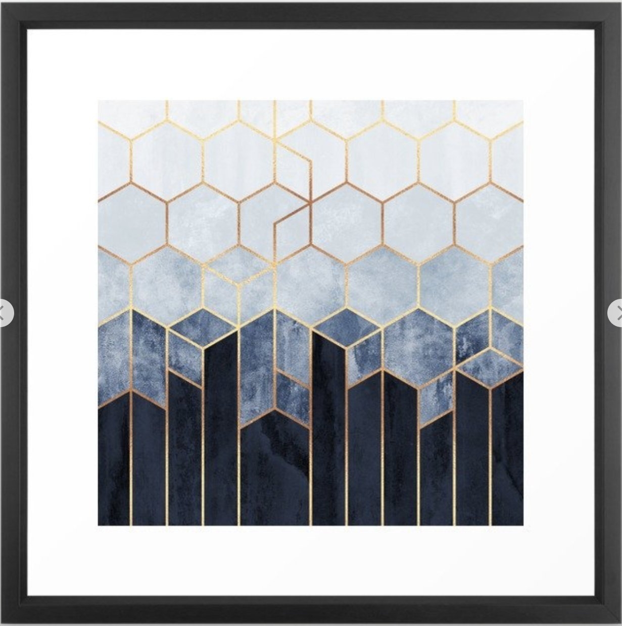 Soft Blue Hexagons Framed Art Print - Image 0