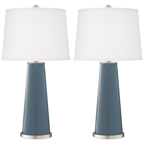 Smoky Blue Leo Table Lamp Set of 2 - Style # 17R55 - Image 0