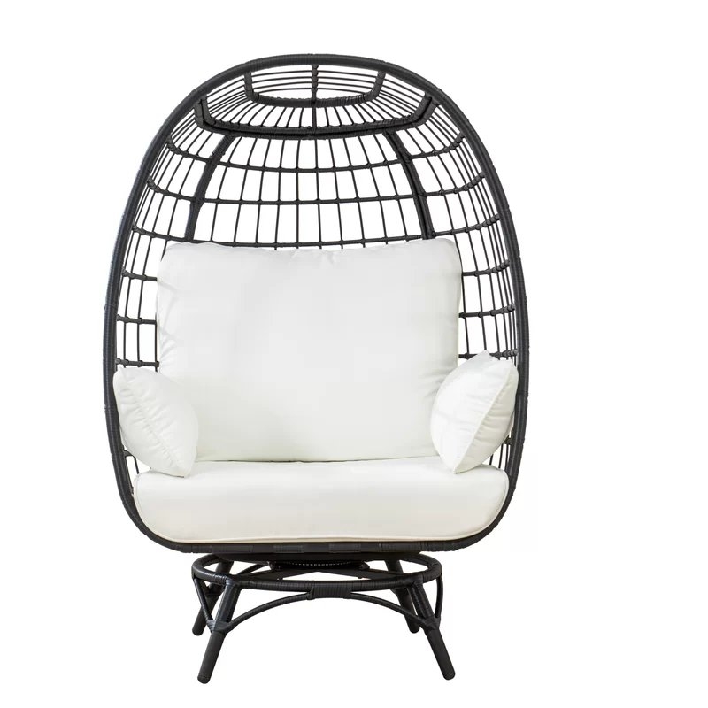 Wellow Baytree Egg Swivel Patio Chair with Cushions - Image 3