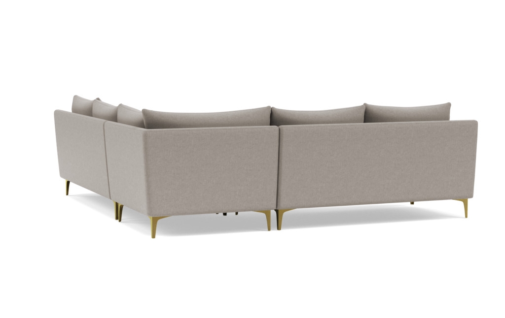 Sloan Corner 4 Seat Sectional Sofa - Iron Performance Basketweave/ Brass Plated L Leg - 121" - Upgraded Down Alternative Blend Cushions - Image 1