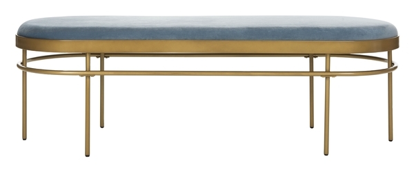 Sylva Oval Bench - Slate Blue/Gold - Arlo Home - Image 3