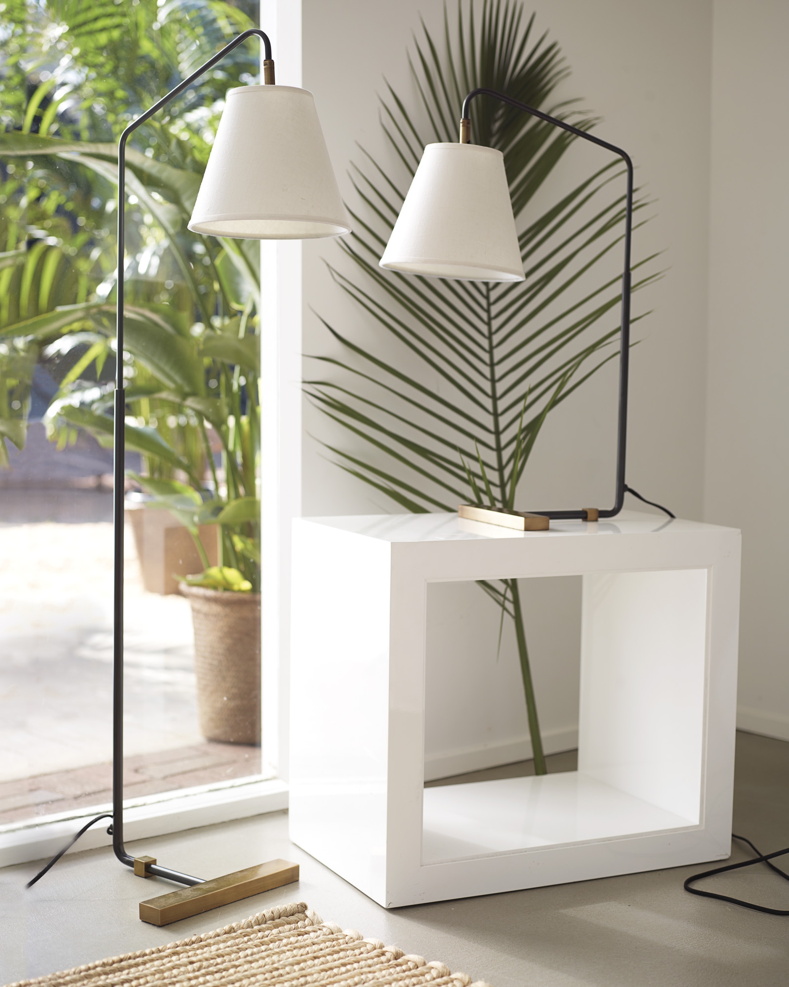 Flynn Table Lamp with White Shade - Image 1