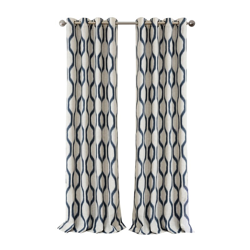 Valdovinos Geometric Room Darkening Grommet Single Curtain Panel - Image 0