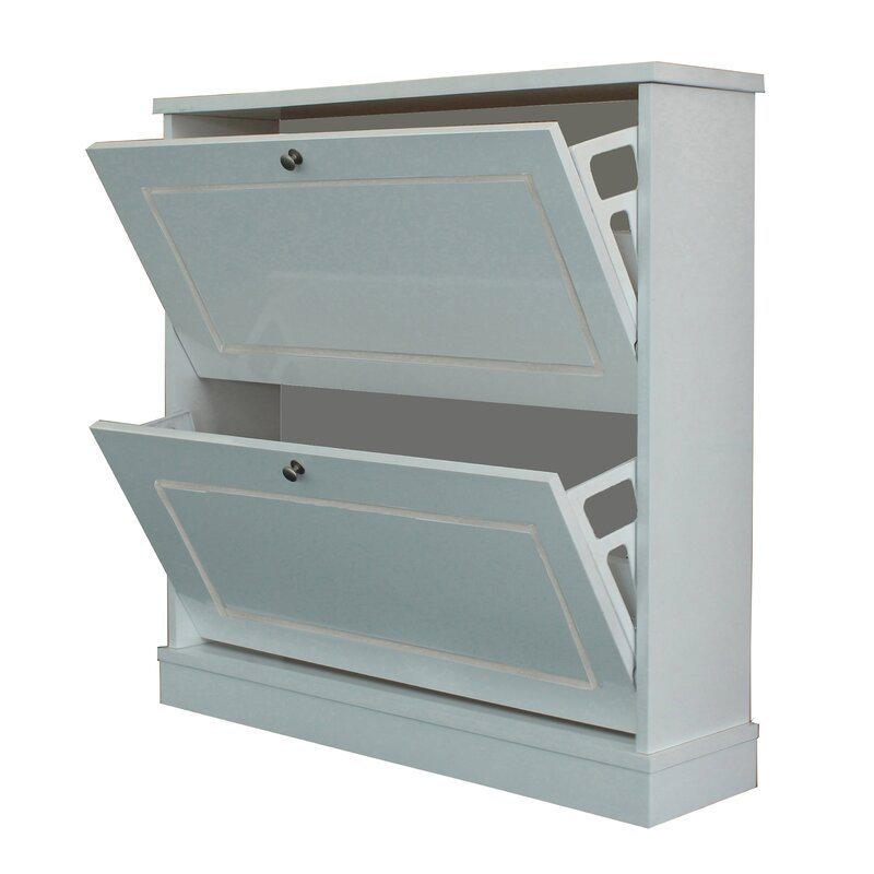Two Row 10 Pair Shoe Storage Cabinet - Image 1