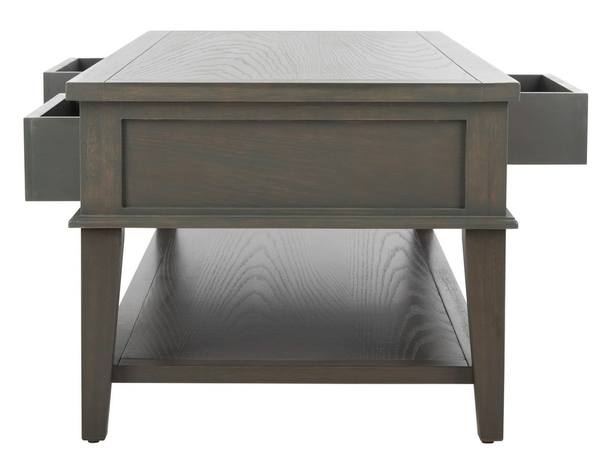 Manelin Coffee Table With Storage Drawers - Black - Safavieh - Image 2