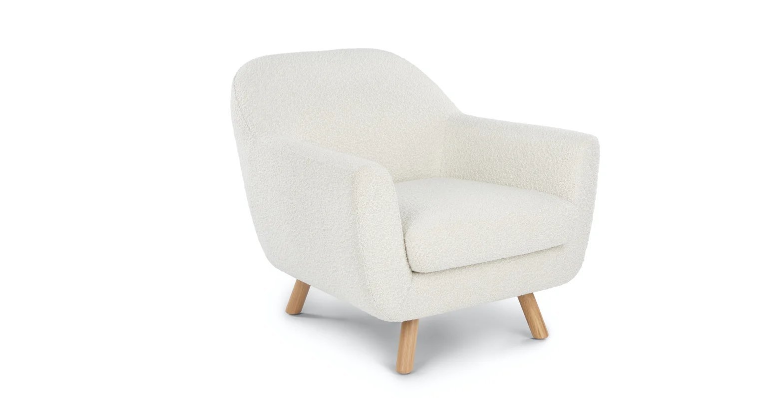 Gabriola Lounge Chair, Ivory Boucle - Image 0