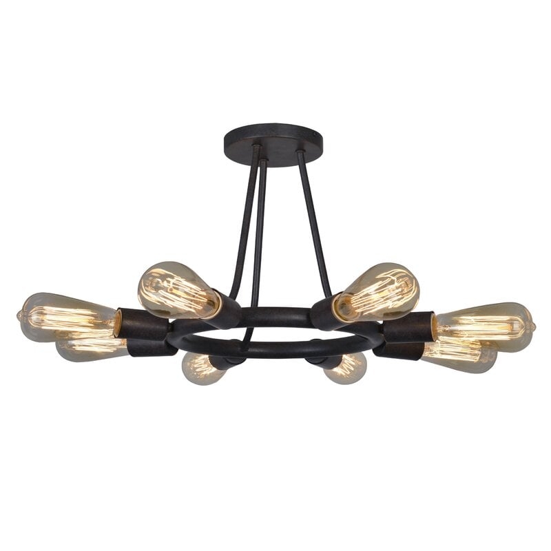 DAKOTA 8 LIGHT SEMI FLUSH MOUNT - Image 0