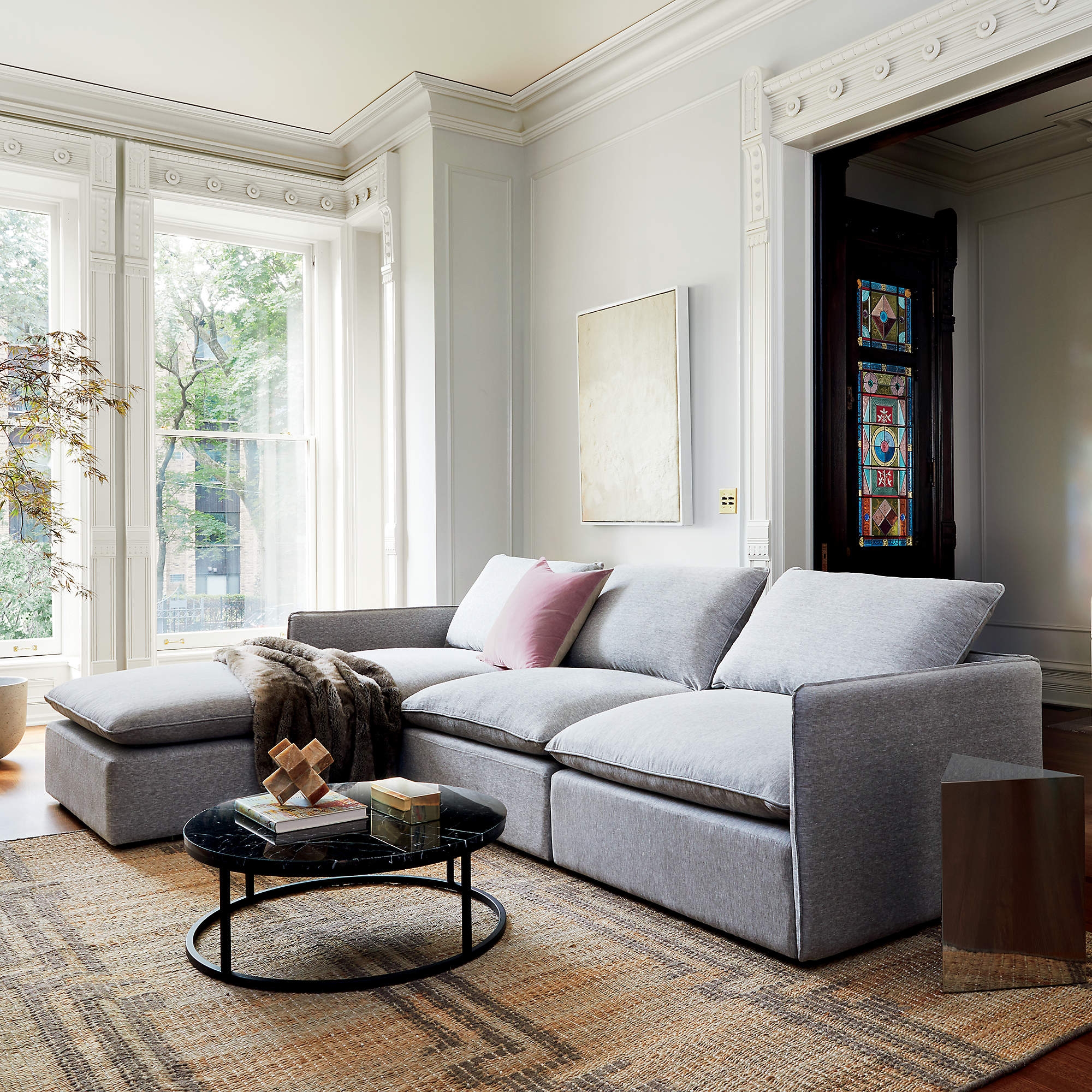 Lumin 4-Piece Sectional Sofa, Bloce Gray - Image 2