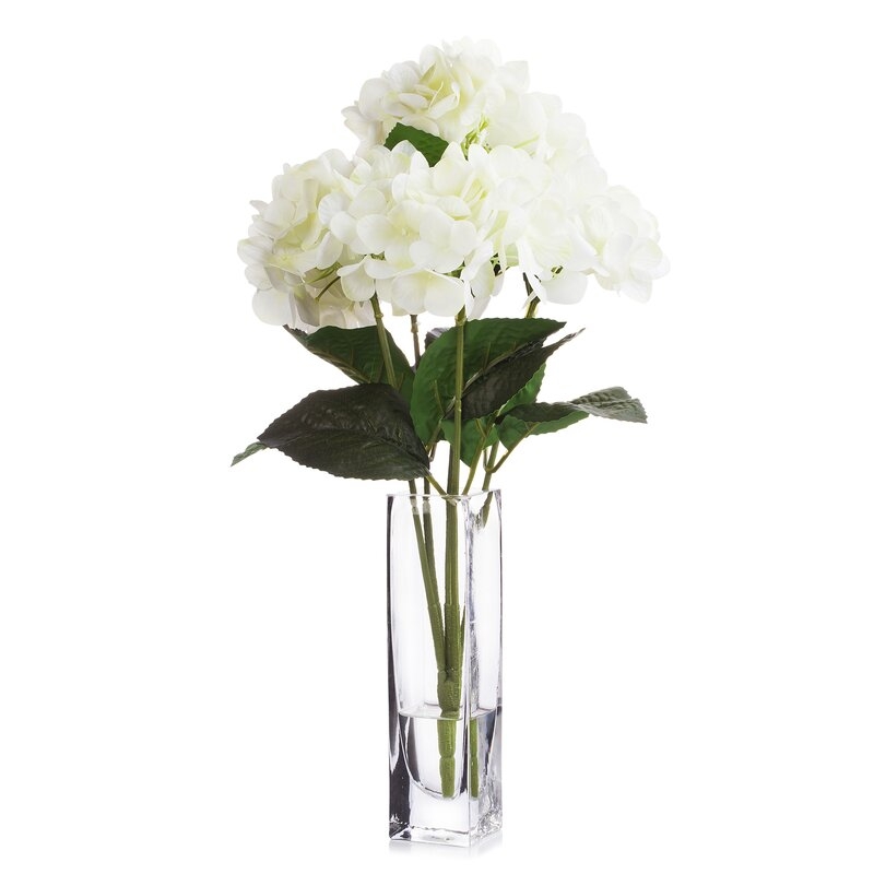 Natural Touch Hydrangea Centerpiece in Vase - Image 0