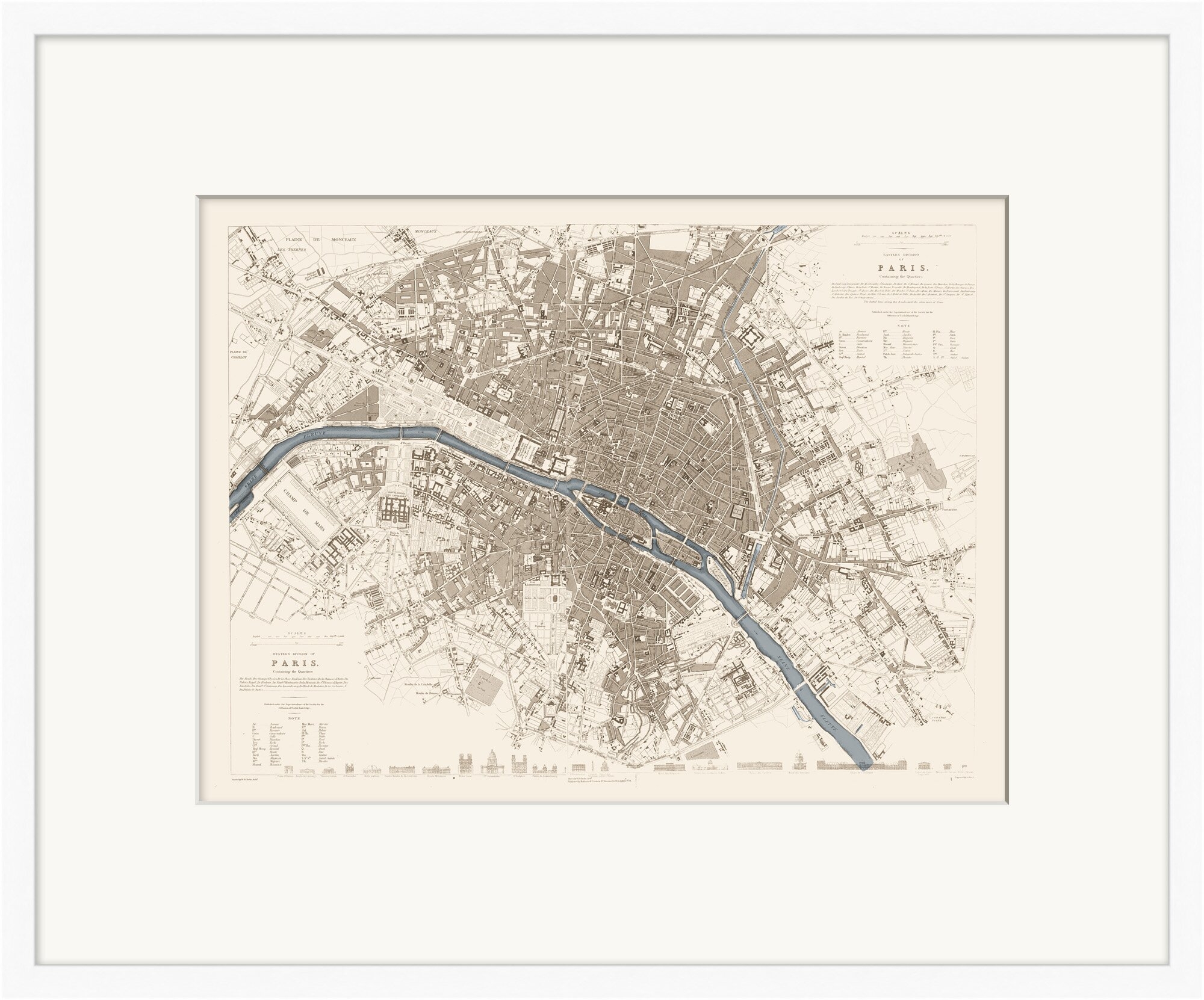 Providence Art Map Series Paris - Shadowbox Print on Paper - Image 0