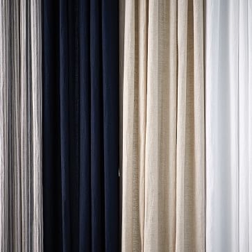 Belgian Linen Curtain + Blackout Panel, White, 48"x84" - Image 2