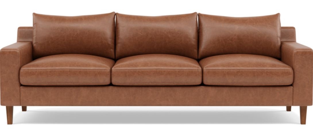 SLOAN LEATHER 3-Seat Leather Sofa - Pecan - Image 0