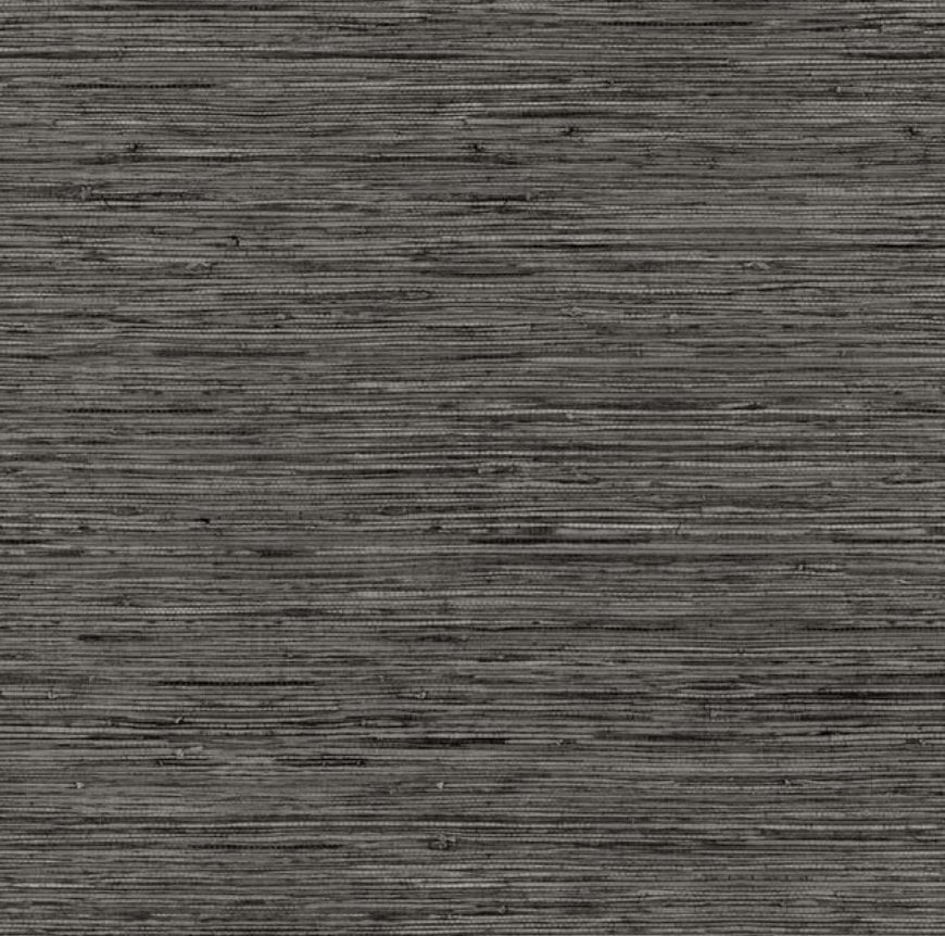 Grasscloth Peel and Stick Wallpaper- Dark Gray - Image 0