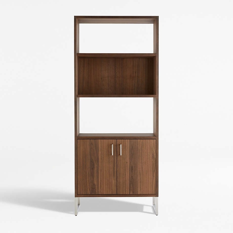 Clybourn 32" Walnut Storage Bookcase - Image 0