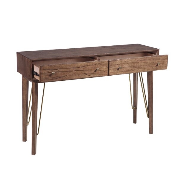 Natasha Mid-Century Modern Two Drawer Accent Storage Console Table - Image 3