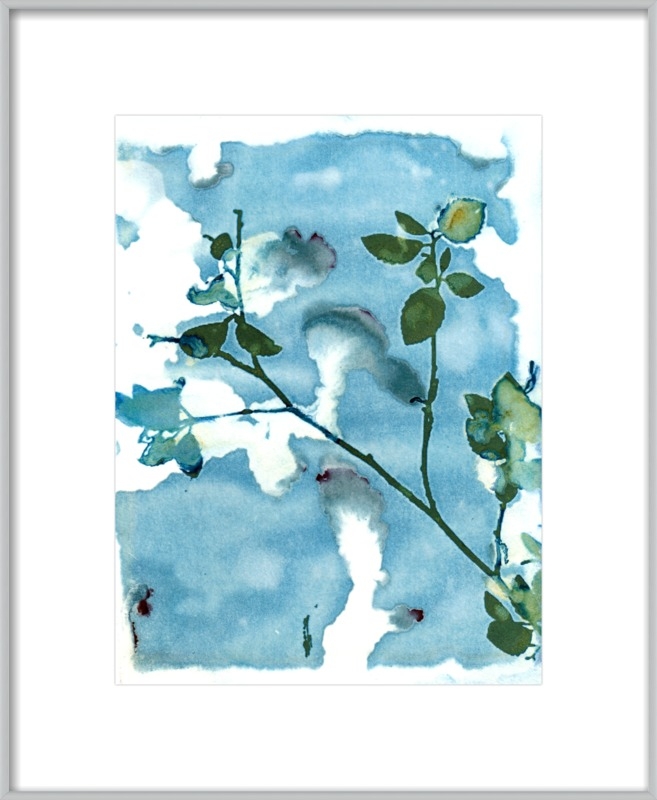 Leaves And Sky - Frosted Silver Metal, frame width 0.25", depth 0.75" - With Matte - Image 0