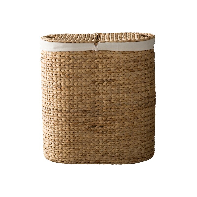 Oval Double Wicker Laundry Hamper - Image 0