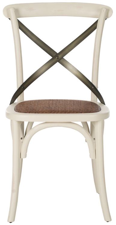 Eleanor 18''H X Back Farmhouse Side Chair - Distressed Ivory/Medium Brown - Arlo Home - Image 0