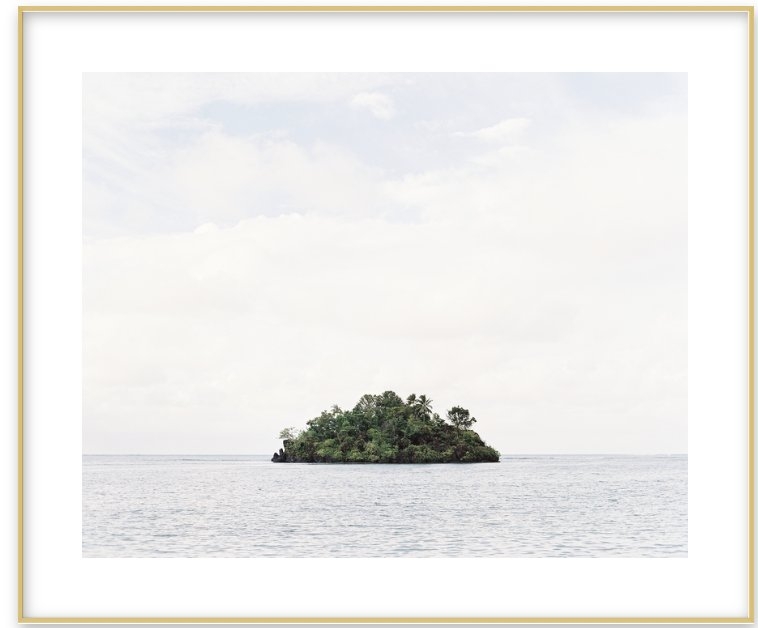 Island by Andrew Jacona , Frosted gold Metal frame with matte - Image 0