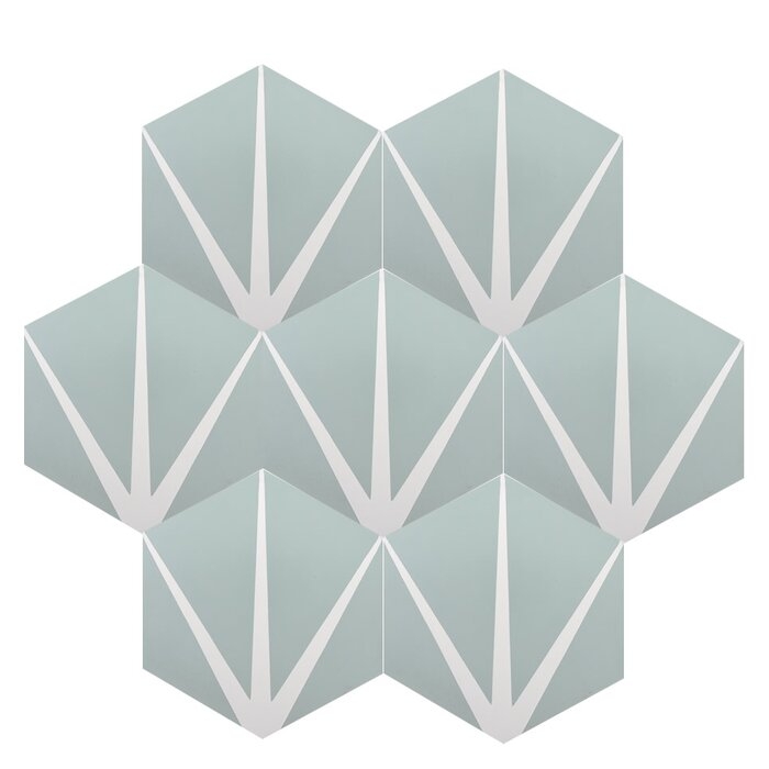 Menara Handmade 8" x 9" Cement Field Tile - Image 0