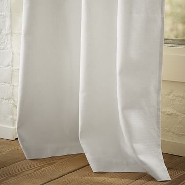 Linen Cotton Pole Pocket Curtain + Blackout Panel, White, 48"x84" - Image 4