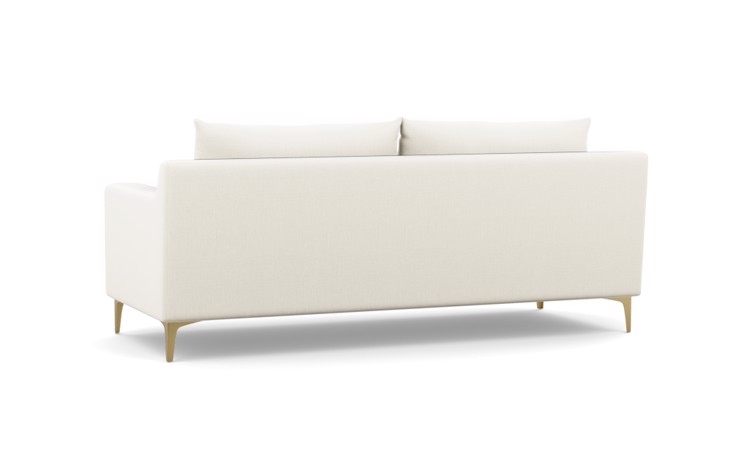 Sloan Sofa in Ivory Fabric with Brass Plated Legs - 83" - Image 3