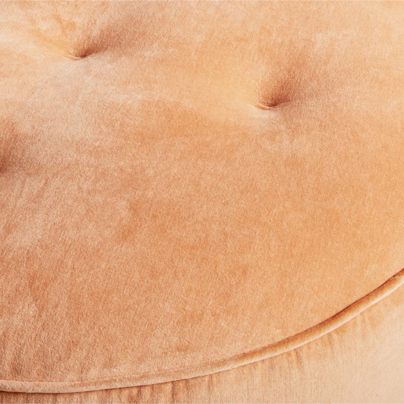 Peach Velvet Flat Pouf - Image 5